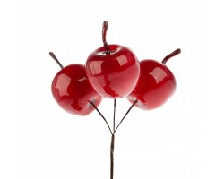Яблоки на вставке 3,5*14см (3шт) красный арт.TY86-2581A