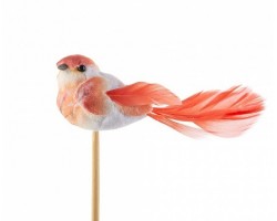 Птичка Florence на вставке (пластик) 10*50см оранжевый 5500012423046