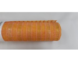 Упак.материал фетр+пластик.сетка с люрексом оранжевый